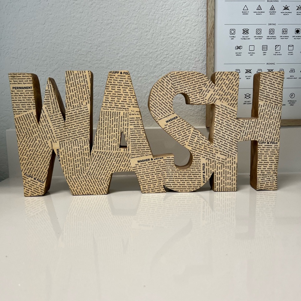 Wooden WASH sign
